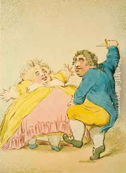 Strike home and I will bless thee for the Blow Oil Painting - James Gillray