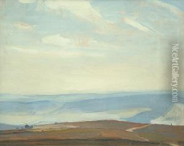 A Winter Moorland Landscape Oil Painting - Mark Senior
