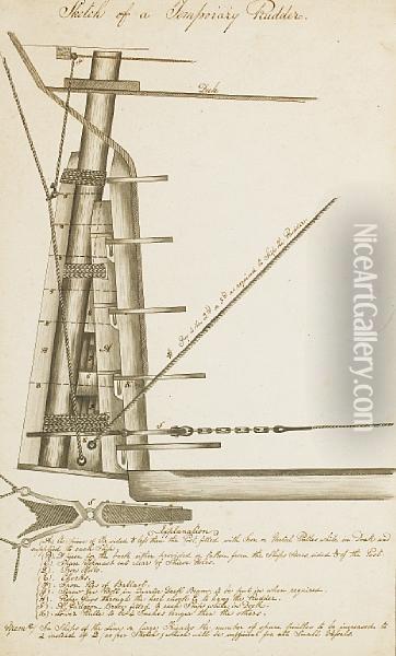Sketch Of A Temporary Rudder Oil Painting - William Henry Buck