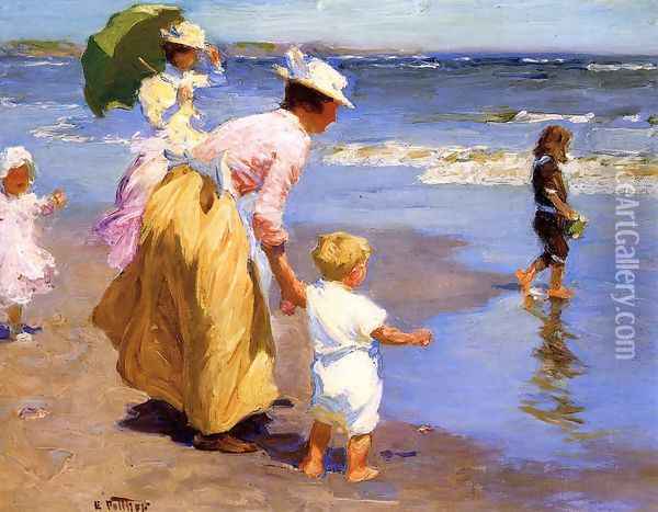 At the Beach Oil Painting - Edward Henry Potthast