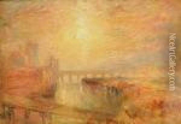 View Of London Bridge Oil Painting - Joseph Mallord William Turner