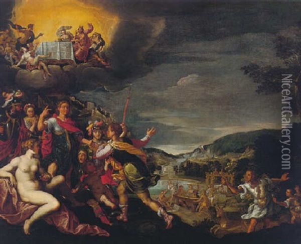 An Allegory Of The Reign Of Herzog Wilhelms V Von Bayern Oil Painting - Friedrich Sustris