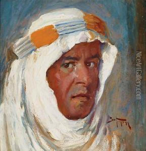 Autoportret W Stroju Arabskim Oil Painting - Adolf, Abraham Behrman
