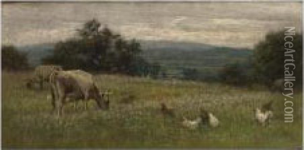 Highland Cattle Oil Painting - John Robert Keitley Duff