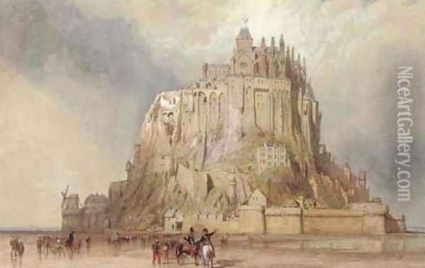 Mont St. Michel from the north west, Normandy, France Oil Painting - Clarkson Stanfield