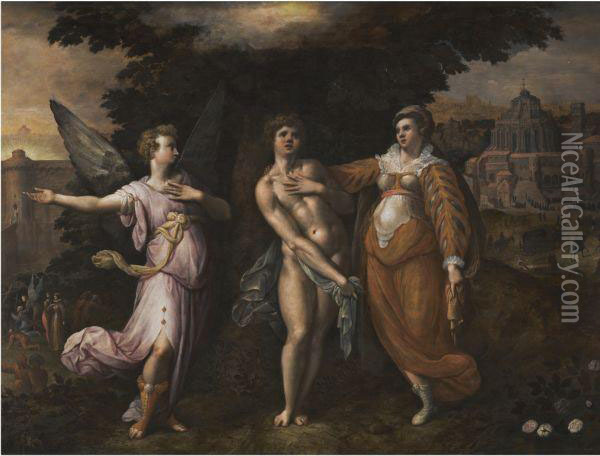 Allegory Of The Religious Life Oil Painting - Gillis Coignet