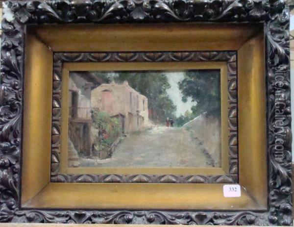 Rue De Village Animee Oil Painting - Marie Joseph Leon Clavel Iwill
