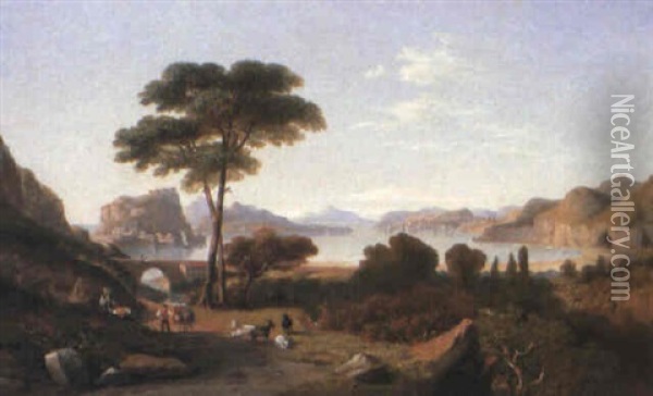 The Bay Of Baia From The Point Of Pozzuoli Oil Painting - John Wilson Carmichael