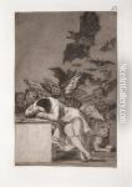 Los Caprichos De Goya. Coleccion De Ochenta Estampas Oil Painting - Francisco De Goya y Lucientes