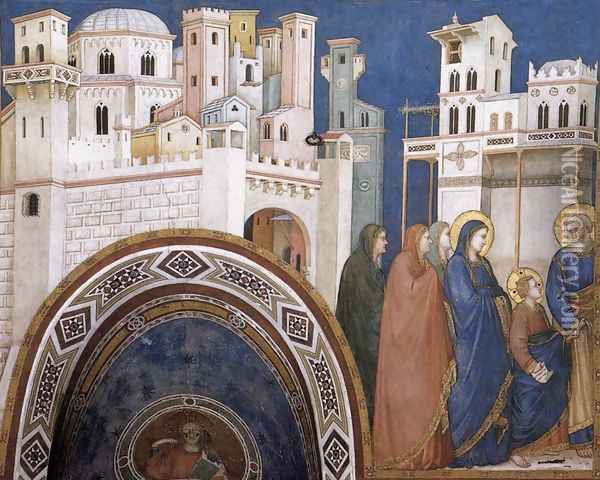 Return of Christ to Jerusalem 1310s Oil Painting - Giotto Di Bondone