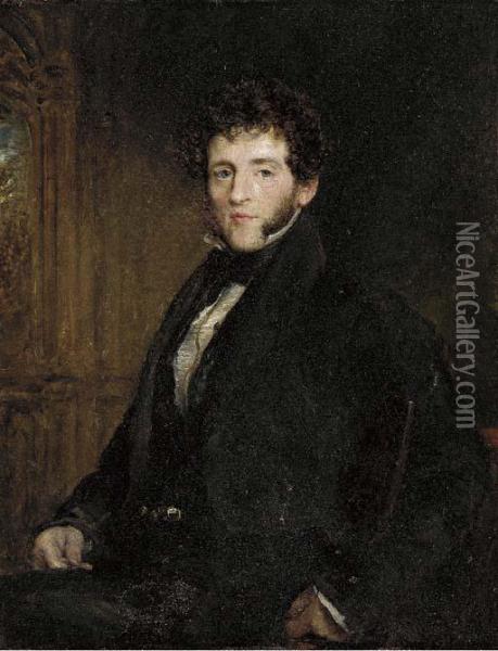 Portrait Of A Gentleman, Three-quarter-length Oil Painting - John Linnell