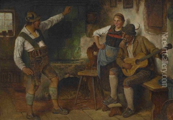 Beim Musizieren In Der Bauernstube Oil Painting - Maximilian Wachsmuth