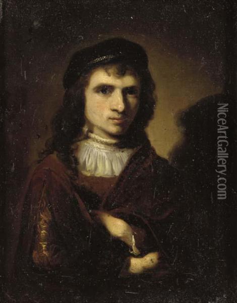 Portrait Of A Young Man, Bust-length Oil Painting - Carel Fabritius