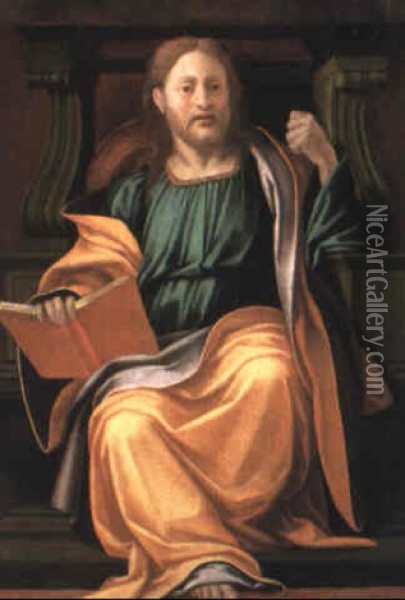 Enthroned Apostle Oil Painting - Giovanni Francesco Penni