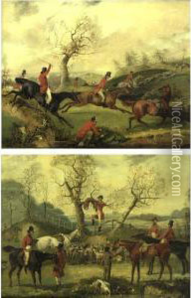 Fox Hunting: A Pair Oil Painting - Henry Thomas Alken