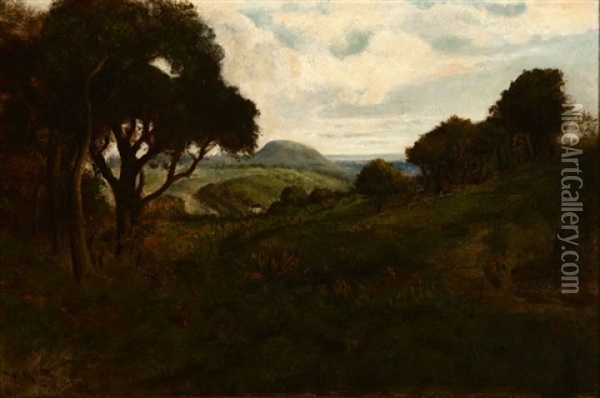 Coming Shower, Pastures Of Heaven, Monterey Oil Painting - William Keith