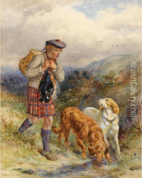 The Young Ghillie; Retrieving Game Oil Painting - James Jnr Hardy