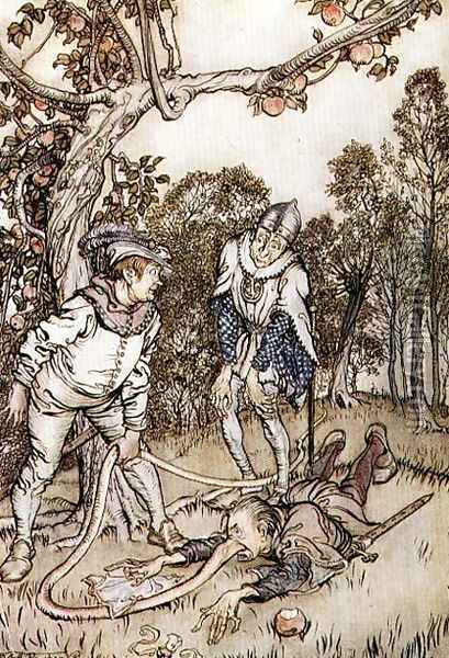 Illustration from The Nose Tree from Fairy Tales of the Brothers Grimm, 1900 Oil Painting - Arthur Rackham
