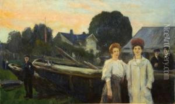 Fra Asgardstrand 1908 1908 Oil Painting - Hans Olaf Heyerdahl