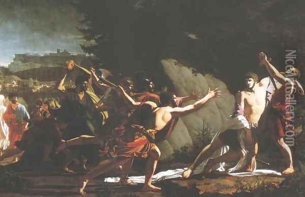 Death of Caius Gracchus Oil Painting - Jean-Baptiste Topino-Lebrun