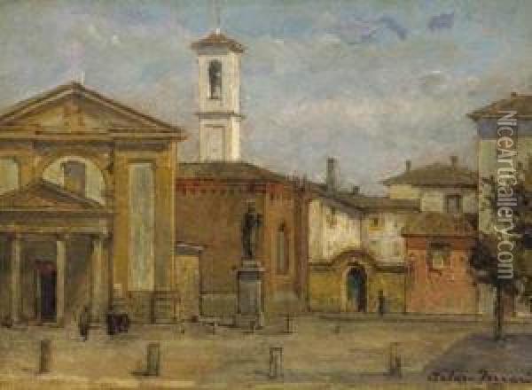 Piazza Borromeo, Milano Oil Painting - Arturo Ferrari