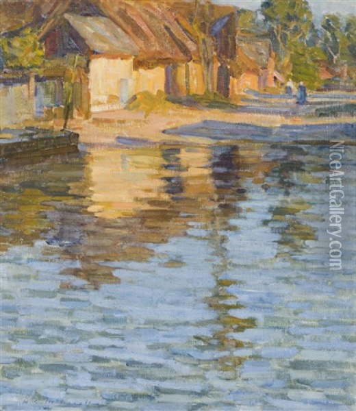 Reflections Oil Painting - Helen Galloway Mcnicoll