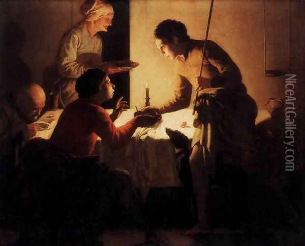 Esau Selling His Birthright Oil Painting - Hendrick Terbrugghen