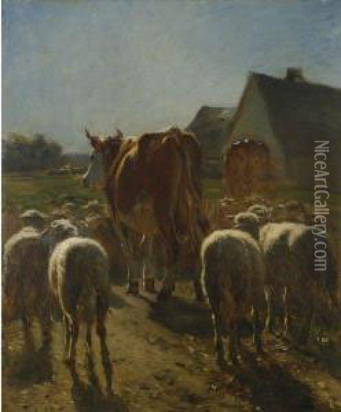 Retour Du Troupeau (return Of The Flock) Oil Painting - Constant Troyon