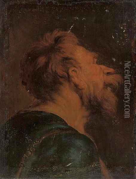 The head of a bearded man a study Oil Painting - Jacob Jordaens
