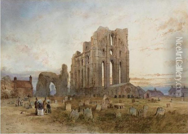 The Priory At Tynemouth Oil Painting - John Storey