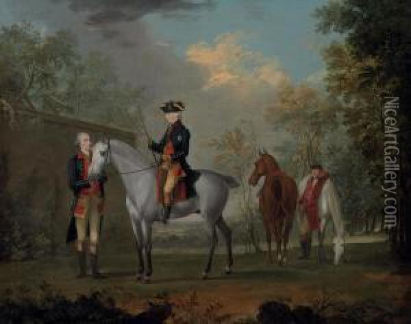 An Equestrian Portrait Of His Royal Highness Oil Painting - David Morier