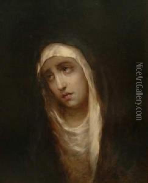 Vierge En Priere Oil Painting - M. Texidor Y Torres