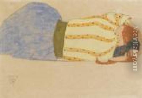 Liegendes Madchen Oil Painting - Egon Schiele