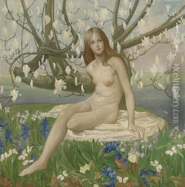 Flora Oil Painting - J. Franklin Kershaw