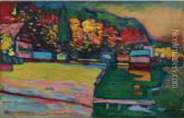 Starnberger See (lake Starnberg) Oil Painting - Wassily Kandinsky