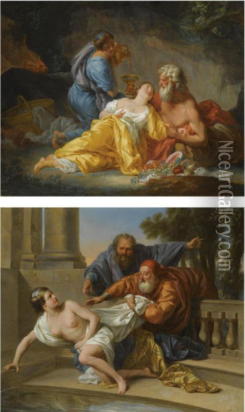 Lot And His Daughters Oil Painting - Jacques-Antoine Beaufort