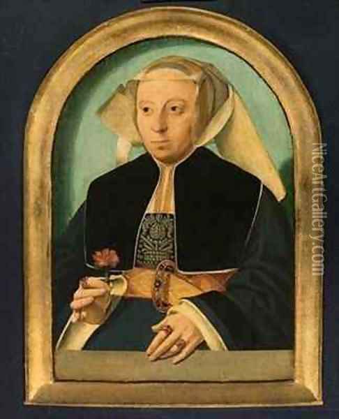 Lady with Red Flower Oil Painting - Bartholomaeus, the Elder Bruyn
