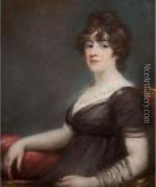 Portrait Of Mrs. Austin Oil Painting - John Russell