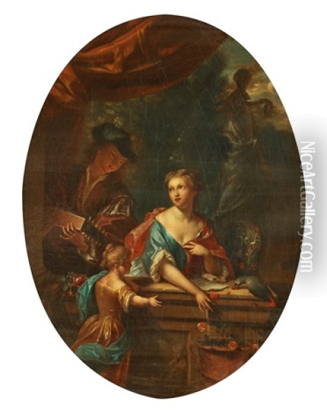 Musical Courtship Oil Painting - Philip van Dyk