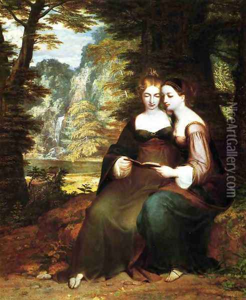 Hermina and Helena Oil Painting - Washington Allston