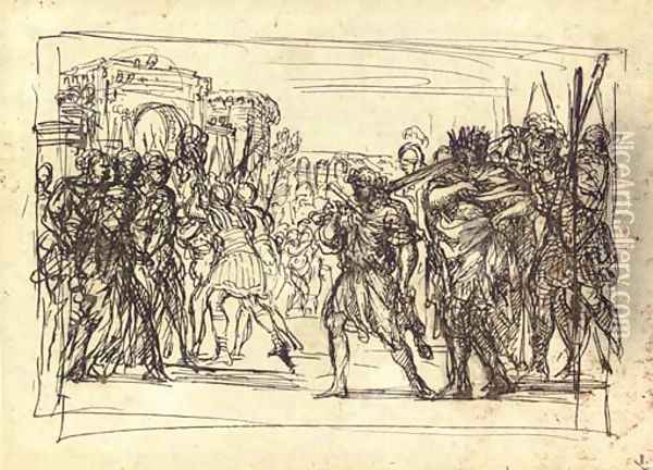 The Triumph of David Oil Painting - Pietro Da Cortona (Barrettini)