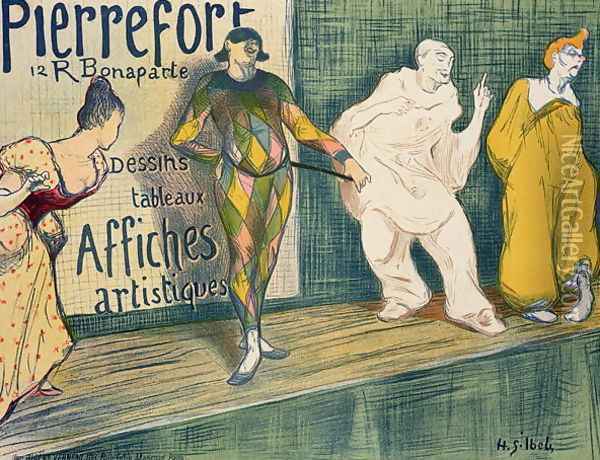 Reproduction of a poster advertising Pierrefort Artistic Posters Rue Bonaparte Oil Painting - Henri-Gabriel Ibels