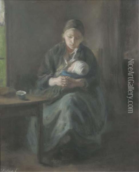 Mother And Child Oil Painting - Albert Neuhuys