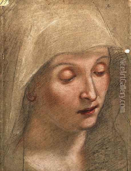 The head of the Virgin Oil Painting - Federico Fiori Barocci