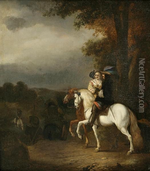 A Romantic Ride Oil Painting - Nicolaes Ficke