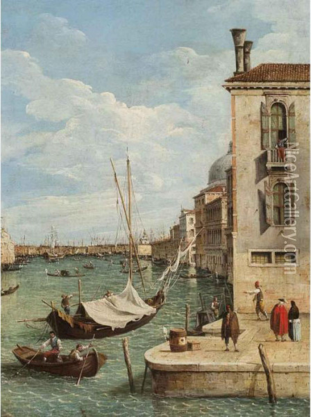 Veduta Da San Vio Con Lo Sfondo Della Riva Degli Schiavoni Oil Painting - (Giovanni Antonio Canal) Canaletto