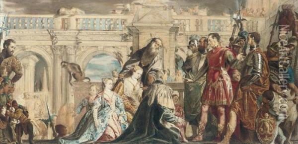 The Family Of Darius Before Alexander Oil Painting - Paolo Veronese (Caliari)