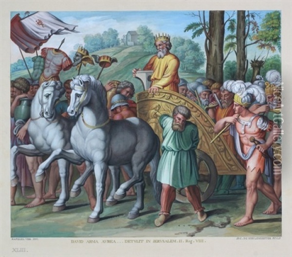Biblische Szenen (7 Works After Raphael) Oil Painting - Joseph-Charles de Meulemeester