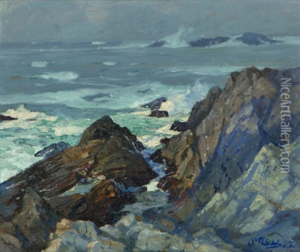 Eventide, Carmel Seascape Oil Painting - William Ritschel