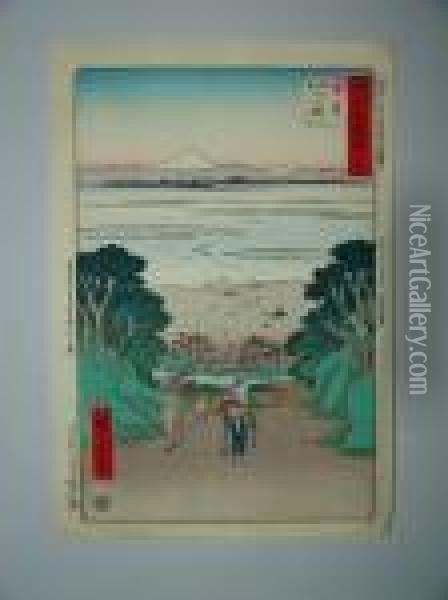 Kananya Oil Painting - Utagawa or Ando Hiroshige